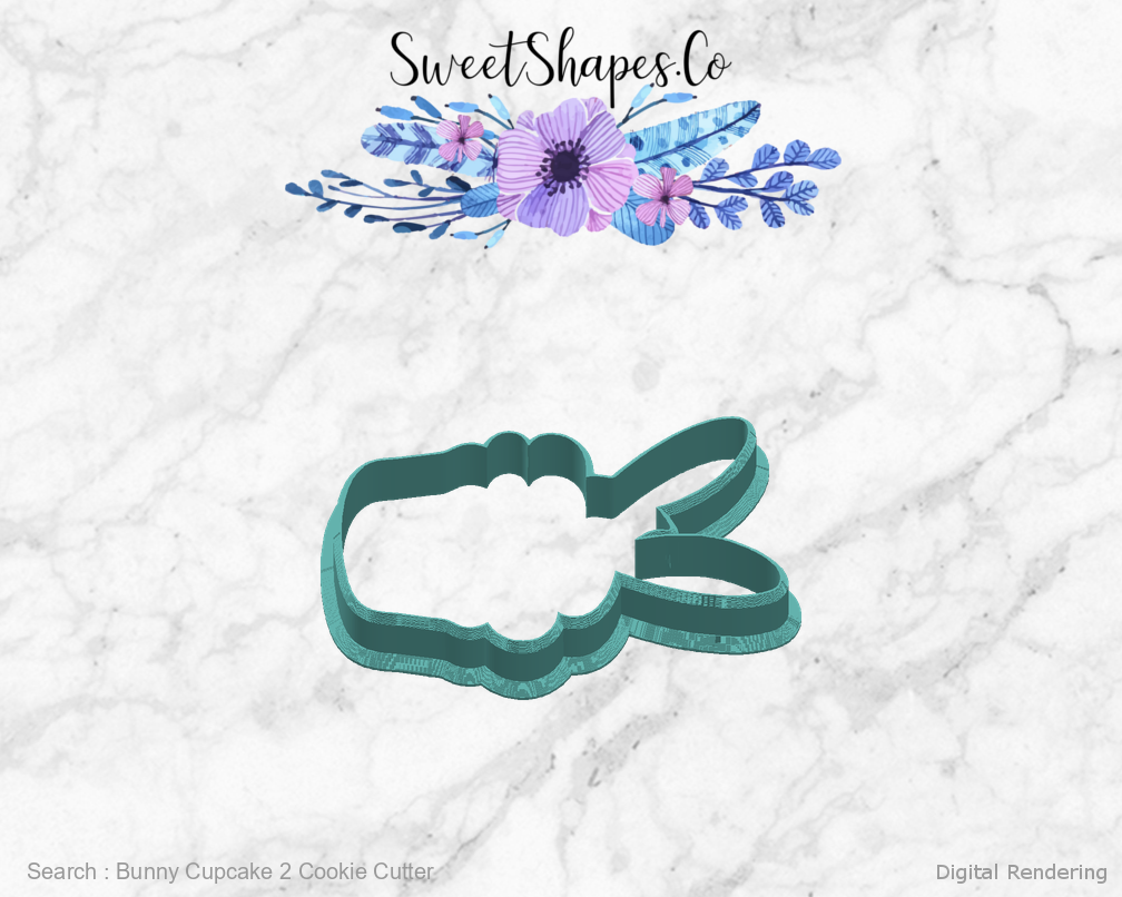 Bunny Cupcake 2 Cookie Cutter — right view