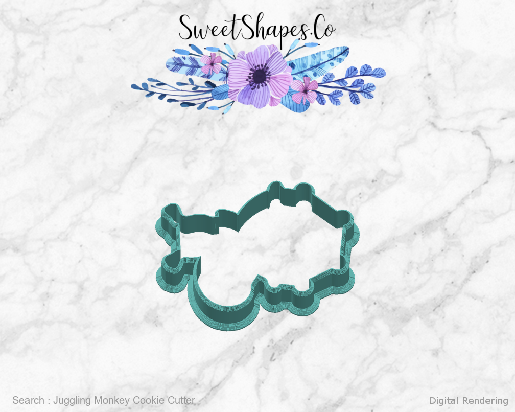 Juggling Monkey Cookie Cutter — right view