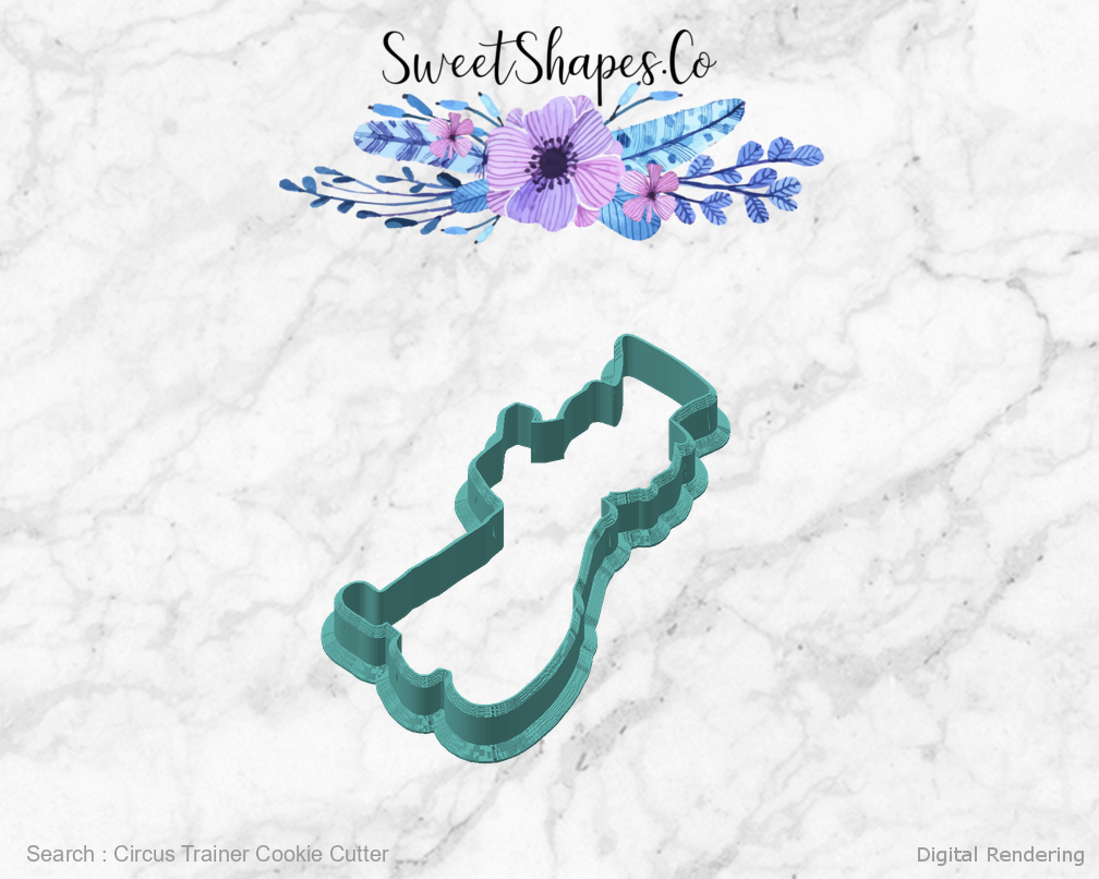 Circus Trainer Cookie Cutter — angled front view