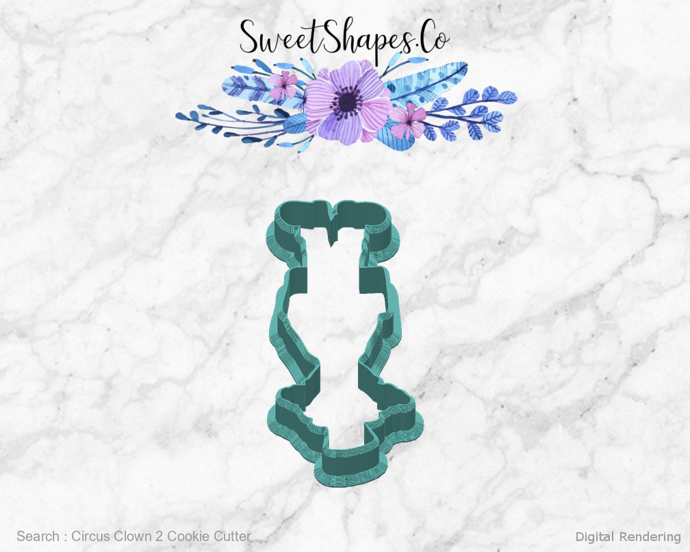 Circus Clown 2 Cookie Cutter — back view
