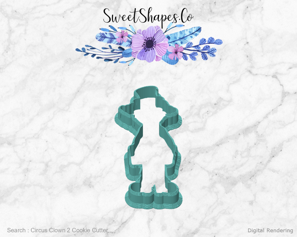 Circus Clown 2 Cookie Cutter — front view