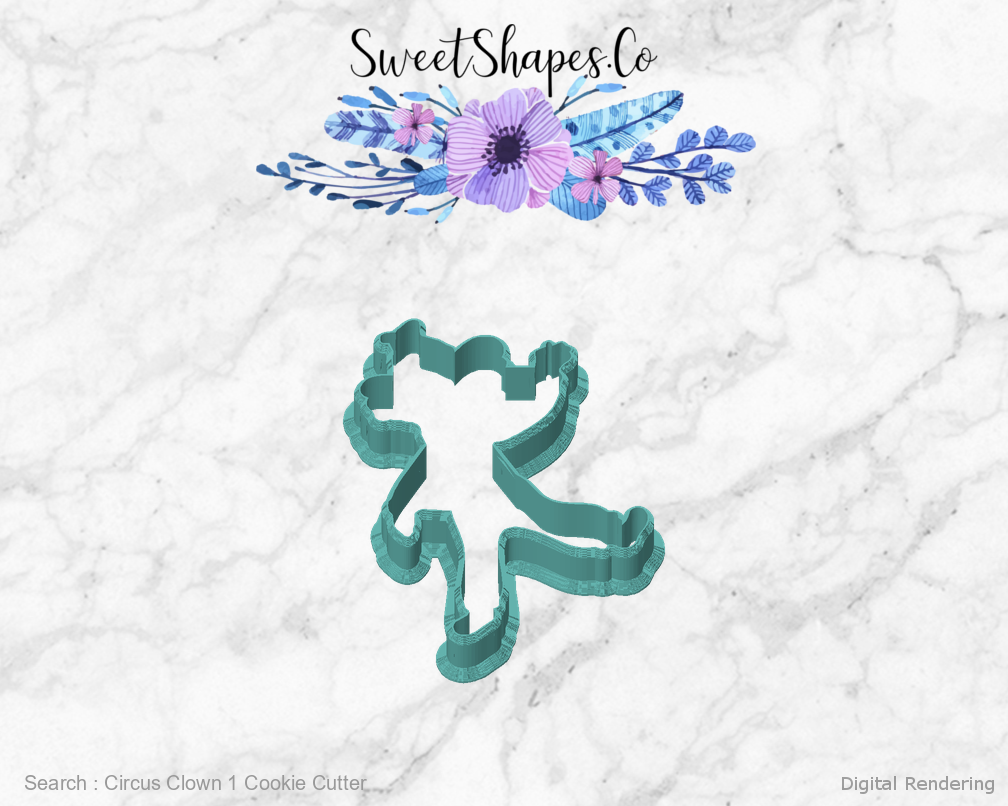 Circus Clown 1 Cookie Cutter — front view