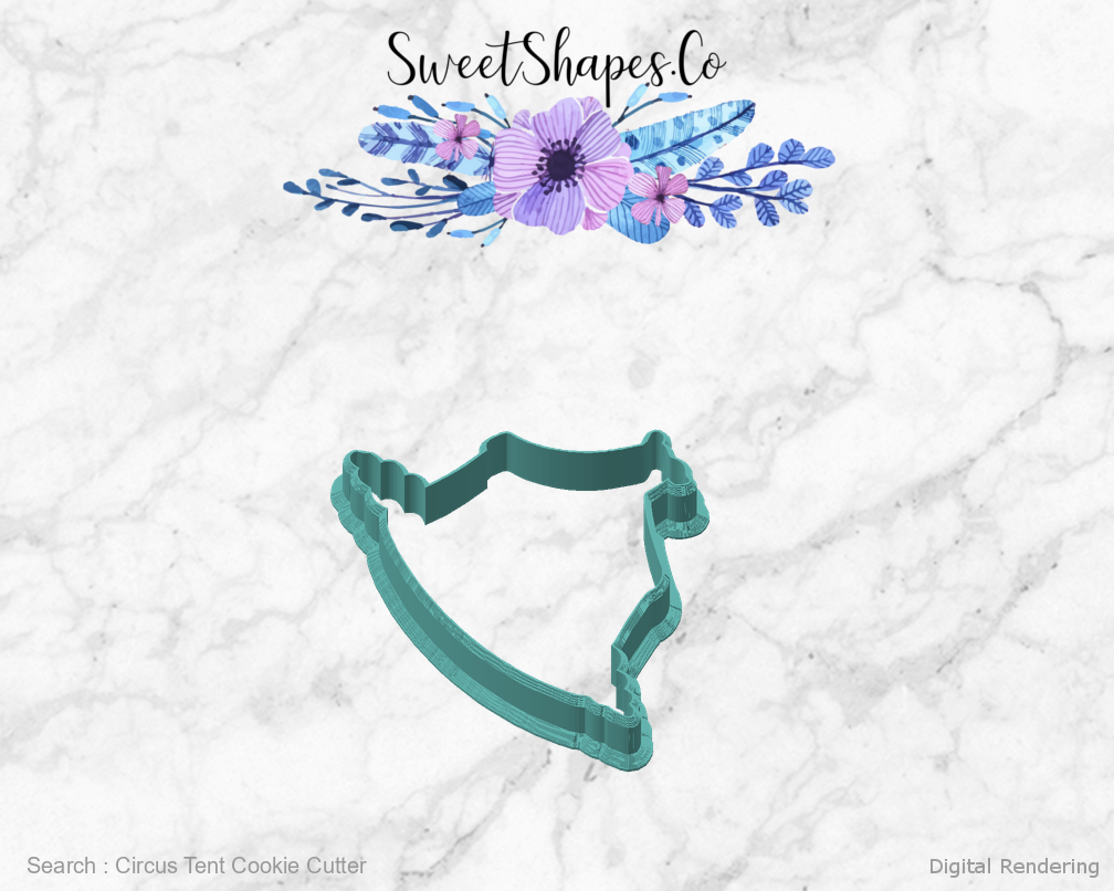 Circus Tent Cookie Cutter — angled front view