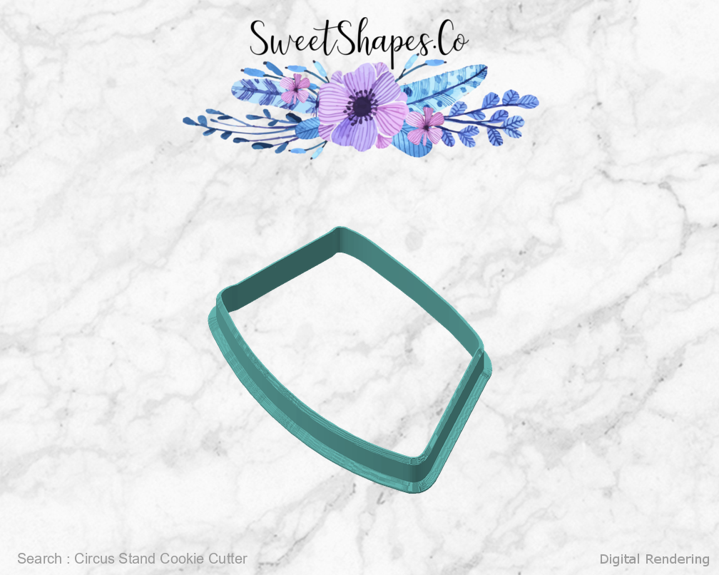 Circus Stand Cookie Cutter — angled front view