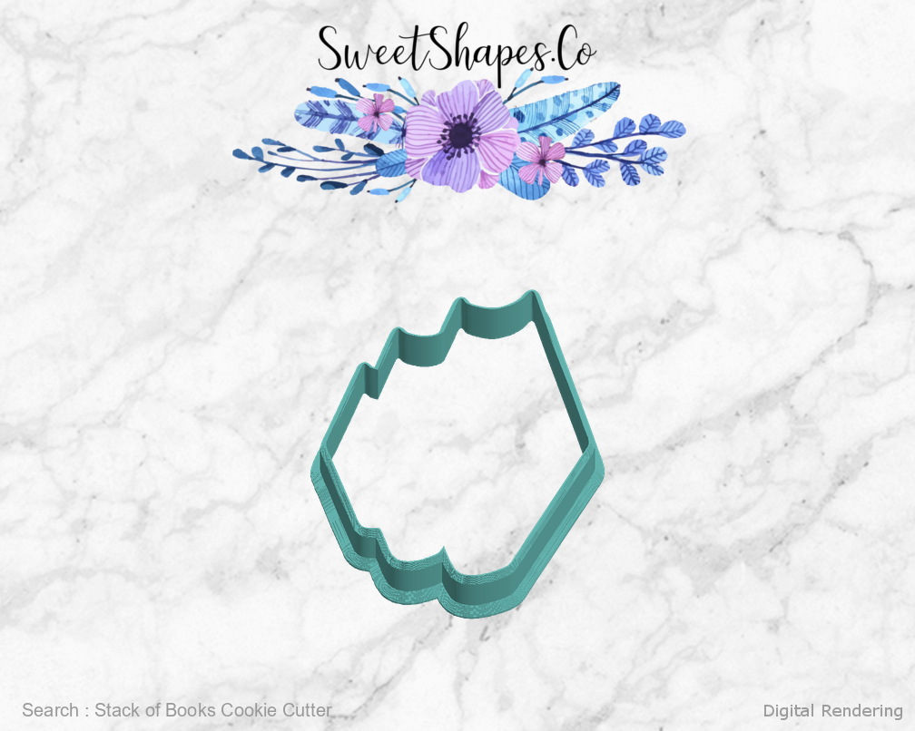 Stack of Books Cookie Cutter — left view
