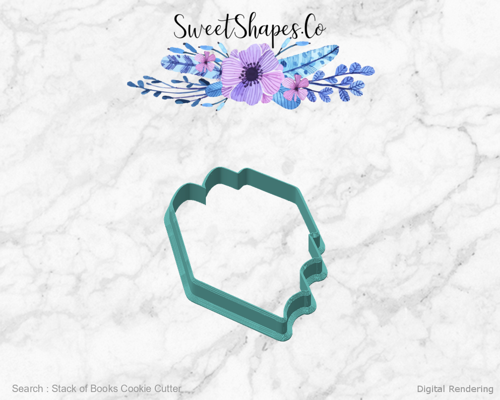Stack of Books Cookie Cutter — angled front view
