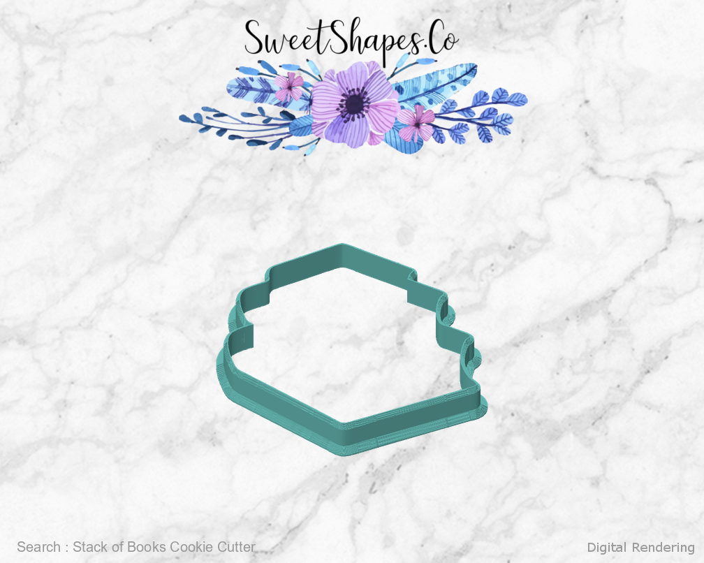 Stack of Books Cookie Cutter — front view