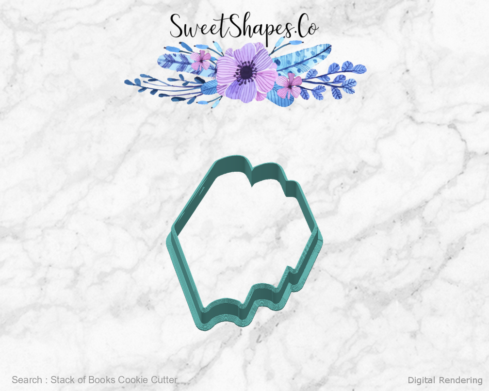 Stack of Books Cookie Cutter — right view