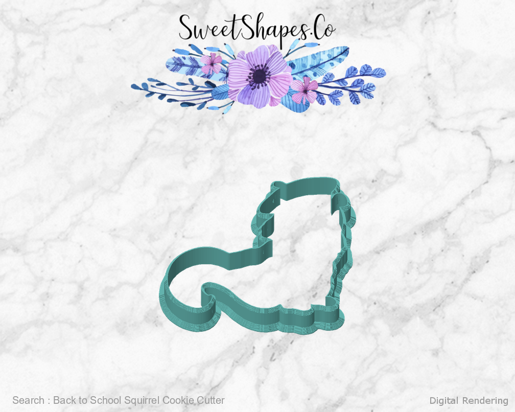 Back to School Squirrel Cookie Cutter — front view