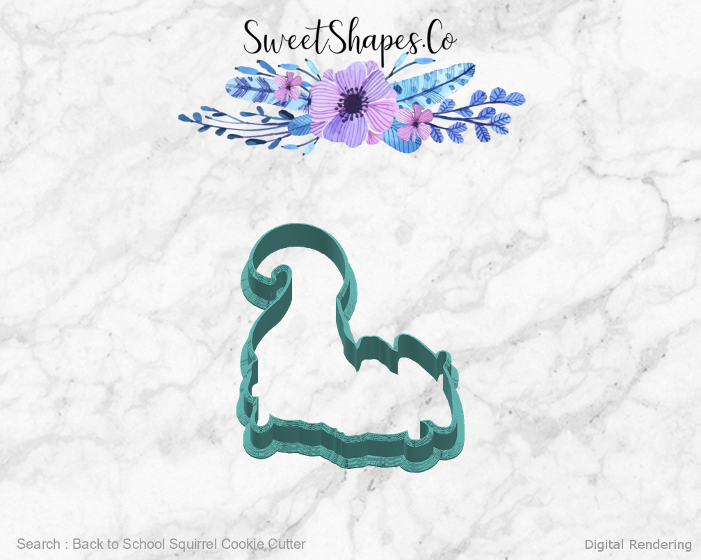 Back to School Squirrel Cookie Cutter — right view