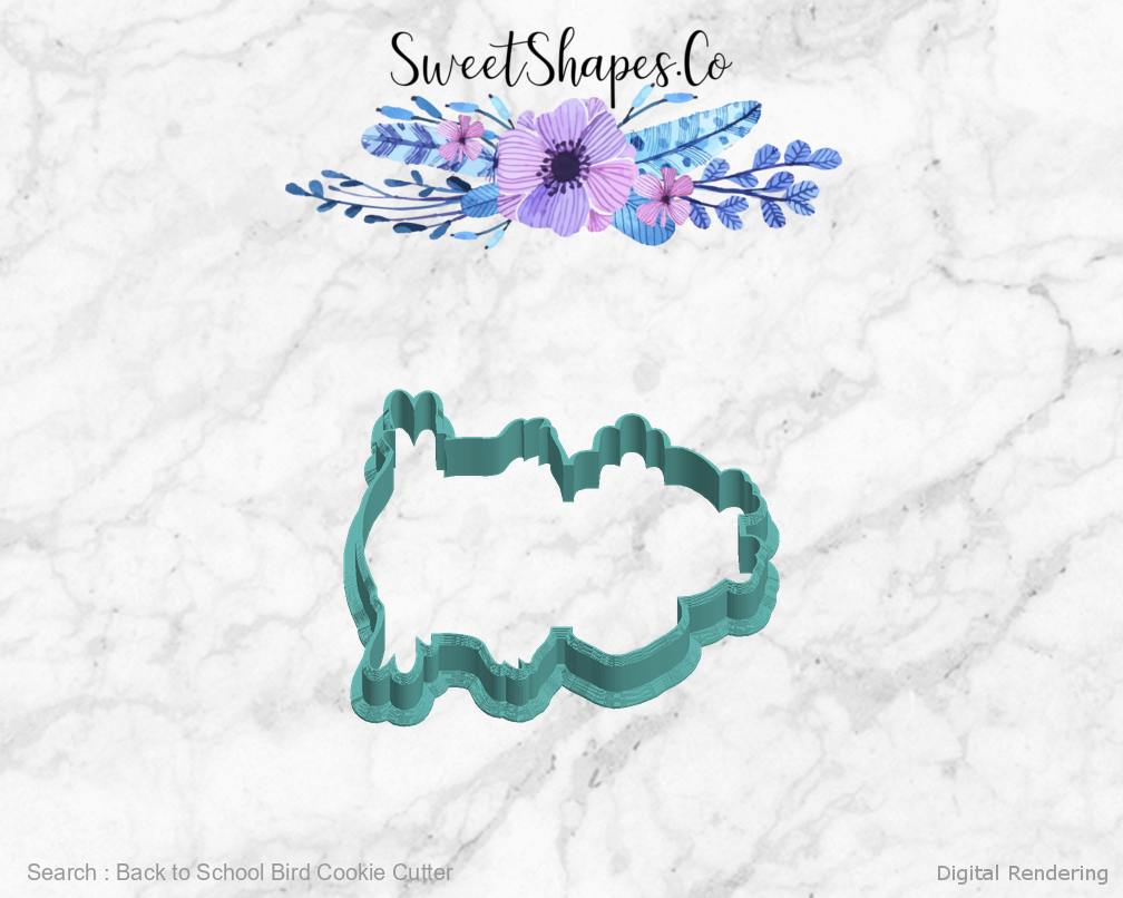Back to School Bird Cookie Cutter — left view