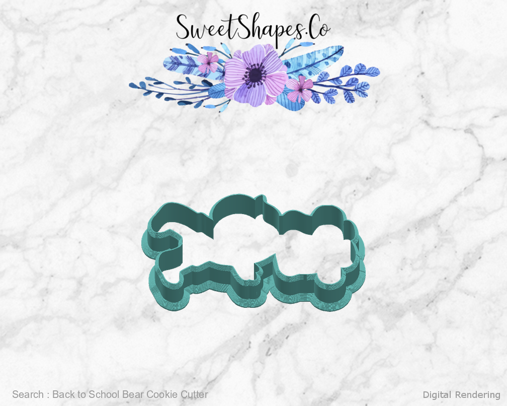 Back to School Bear Cookie Cutter — right view