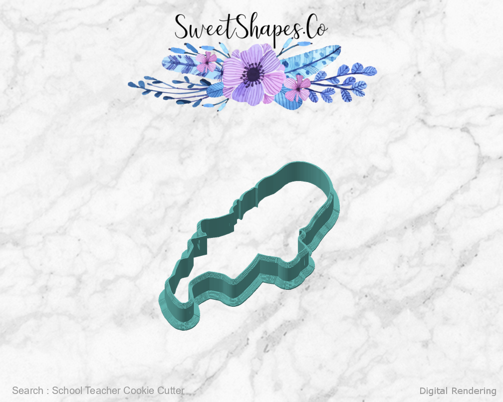 School Teacher Cookie Cutter — angled front view
