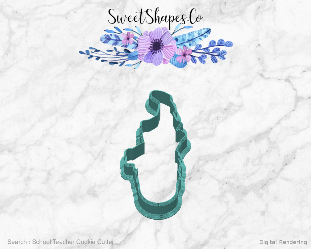 School Teacher Cookie Cutter — back view
