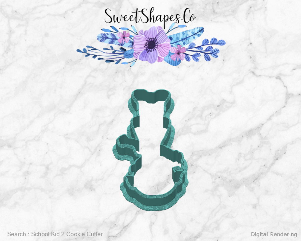 School Kid 2 Cookie Cutter — back view