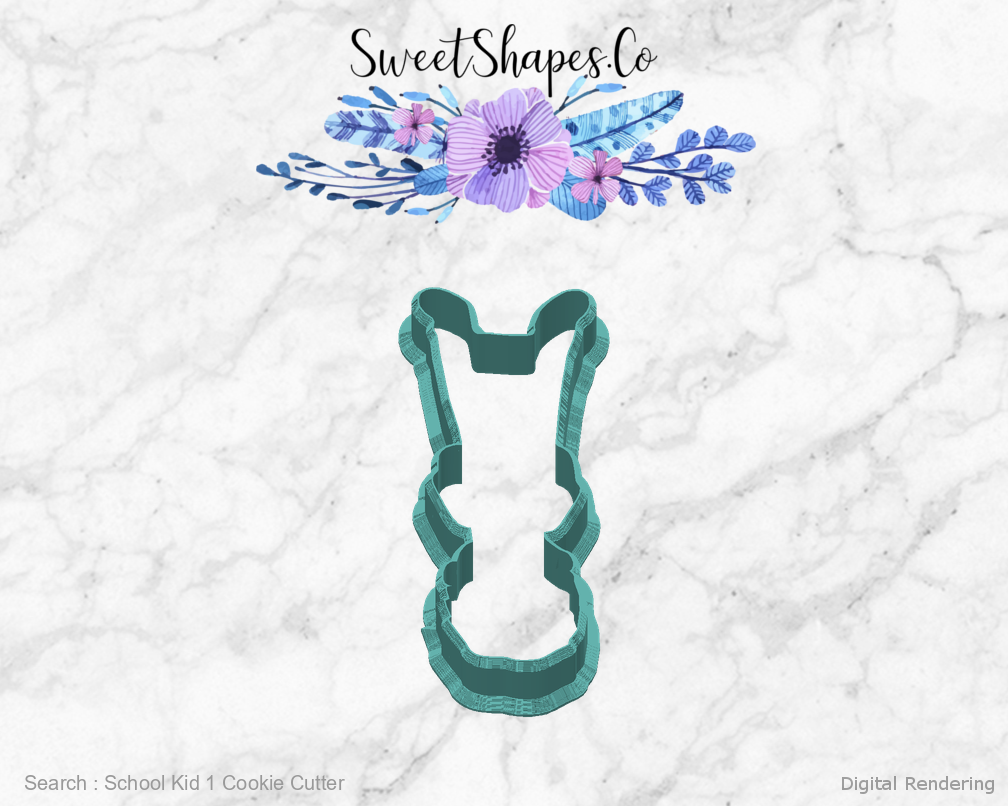 School Kid 1 Cookie Cutter — back view