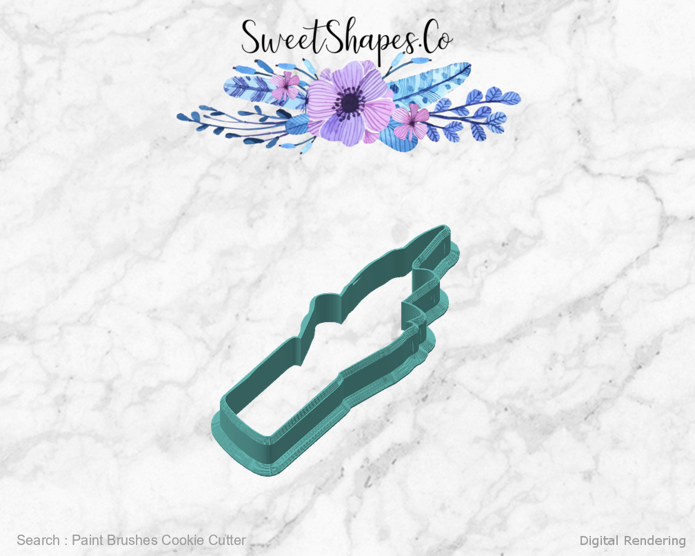 Paint Brushes Cookie Cutter — angled front view
