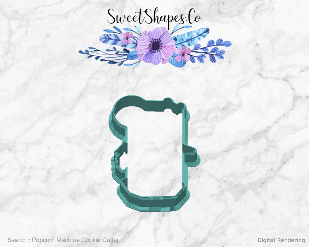 Popcorn Machine Cookie Cutter — back view