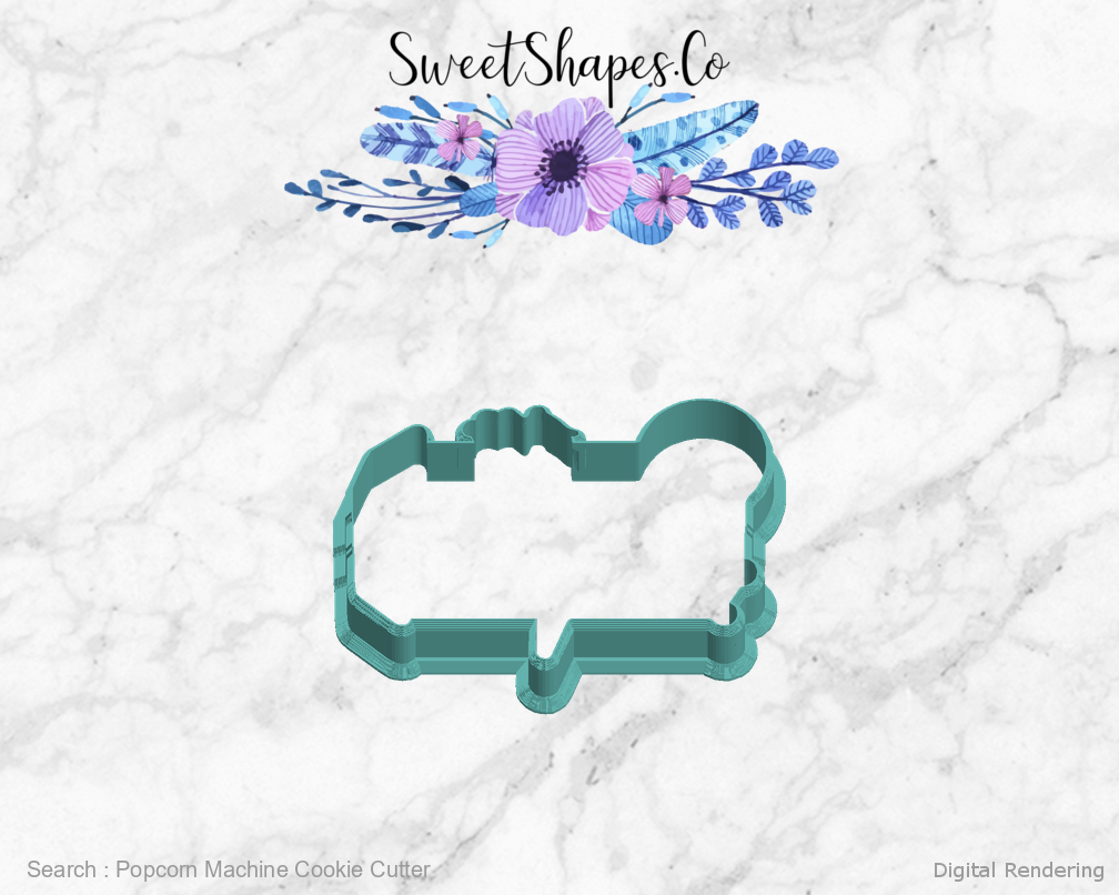 Popcorn Machine Cookie Cutter — left view