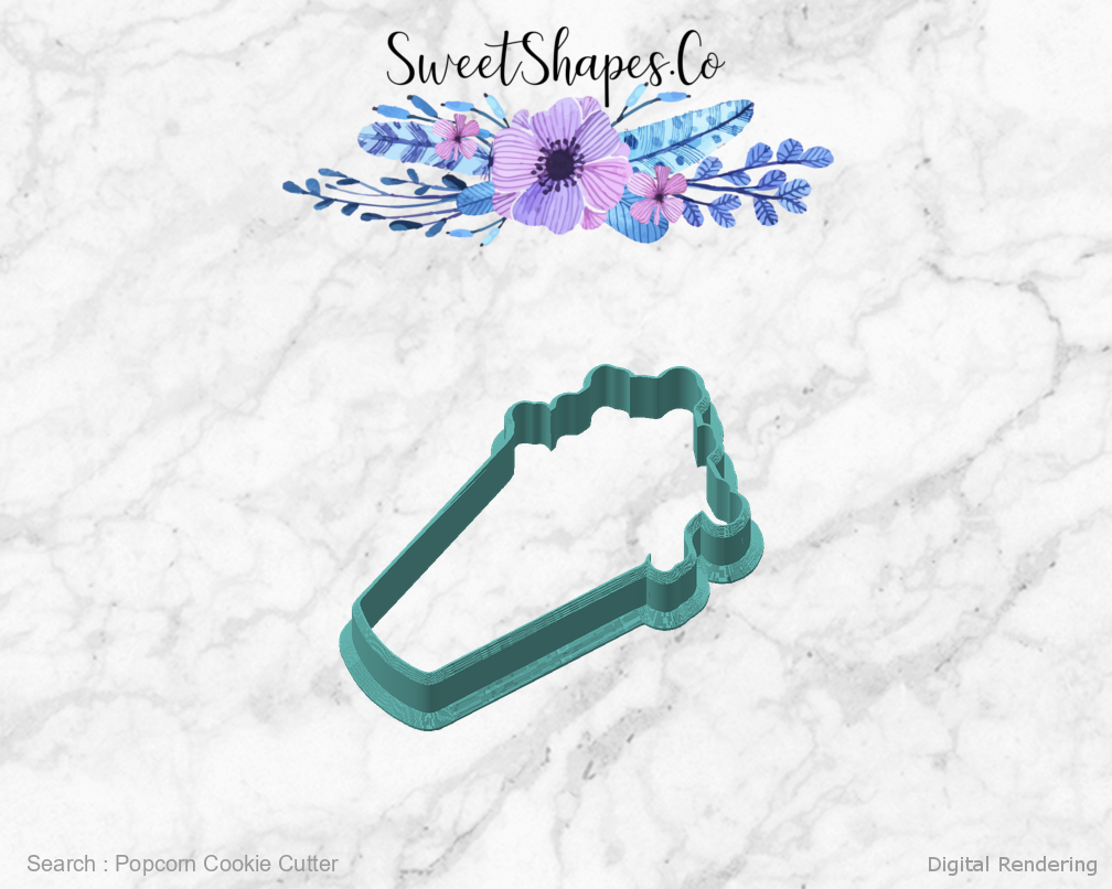 Popcorn Cookie Cutter — angled front view