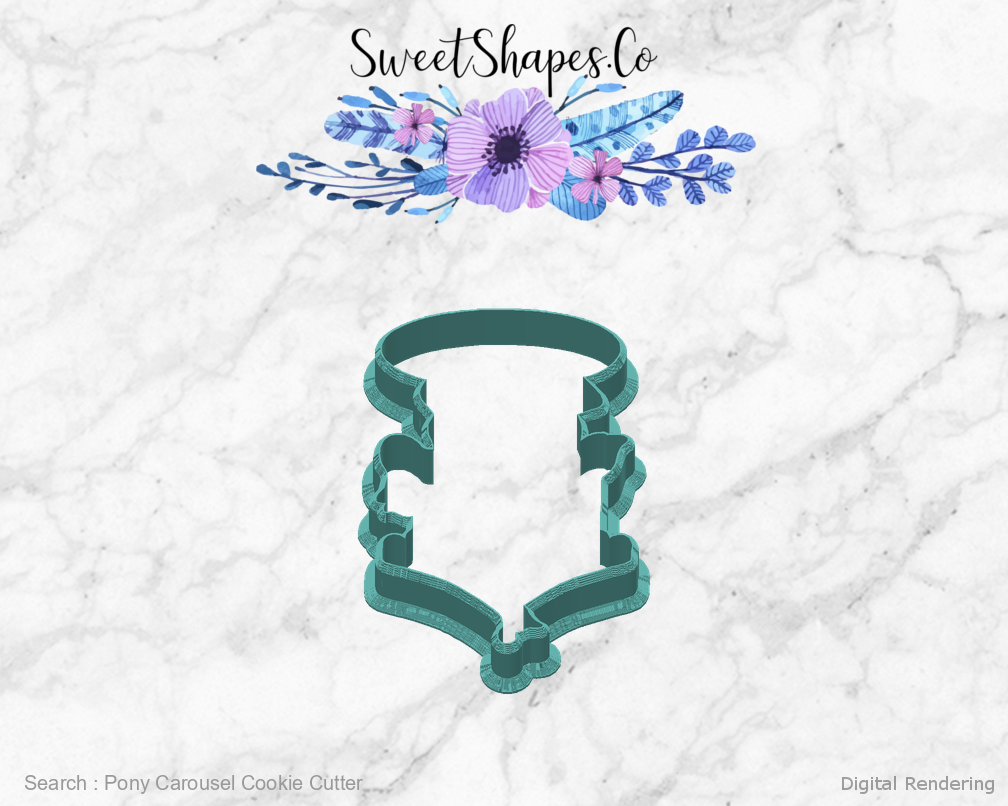 Pony Carousel Cookie Cutter — back view