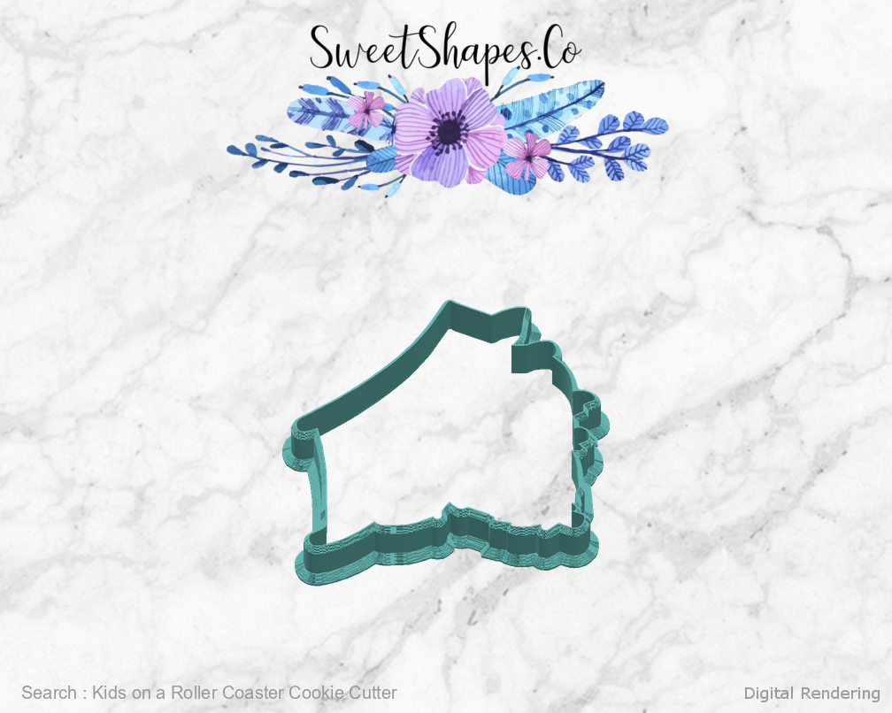 Kids on a Roller Coaster Cookie Cutter — right view