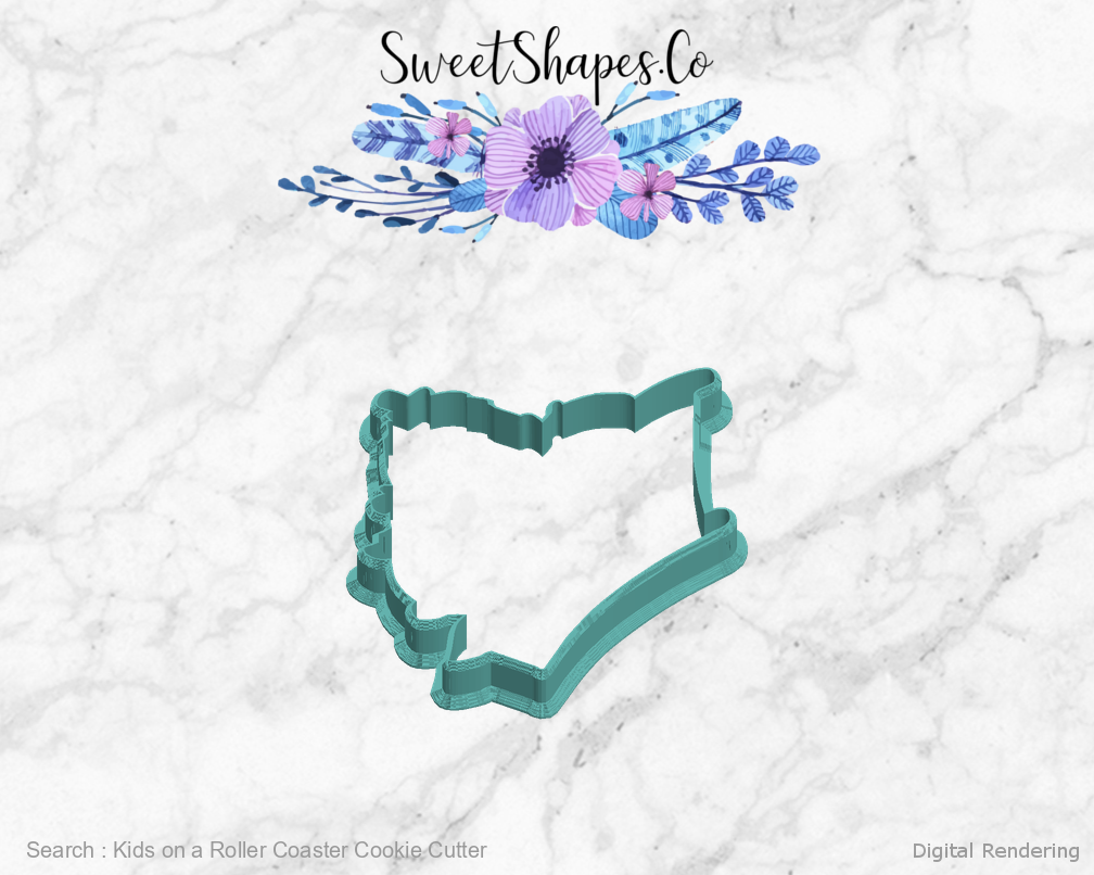 Kids on a Roller Coaster Cookie Cutter — left view