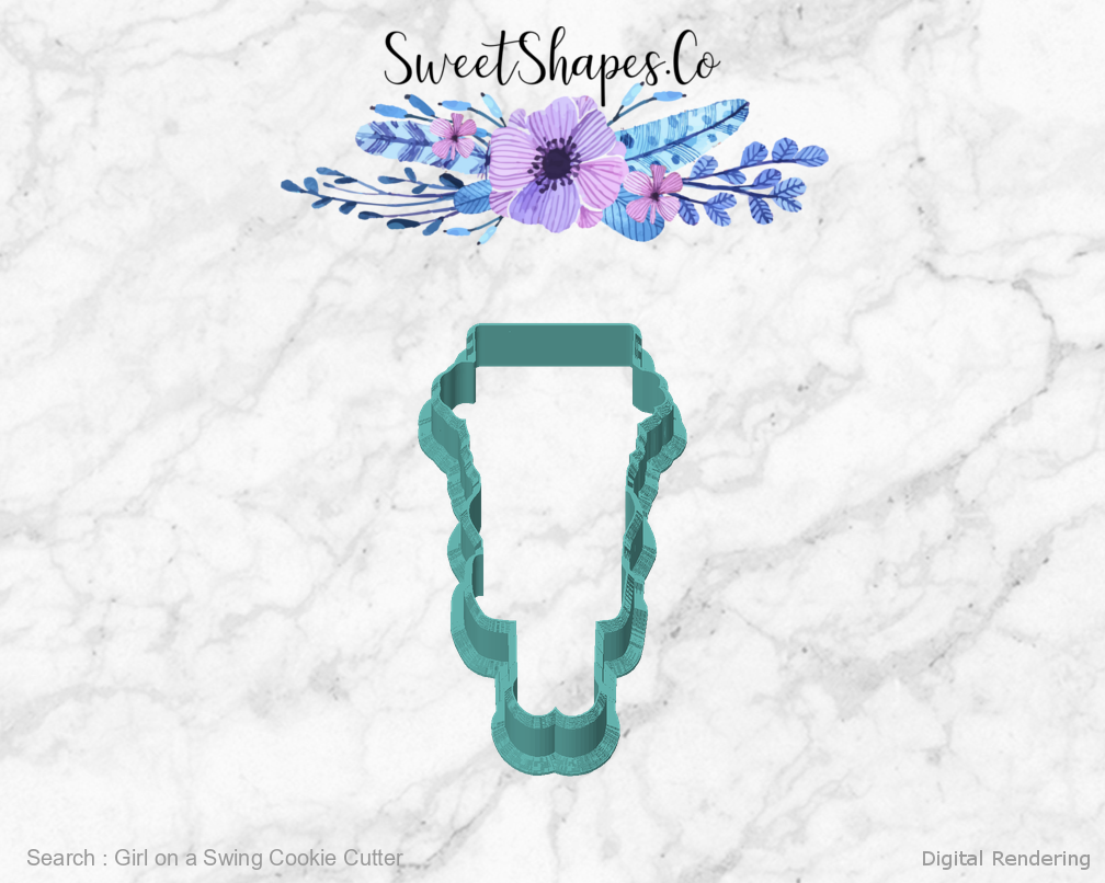 Girl on a Swing Cookie Cutter — front view