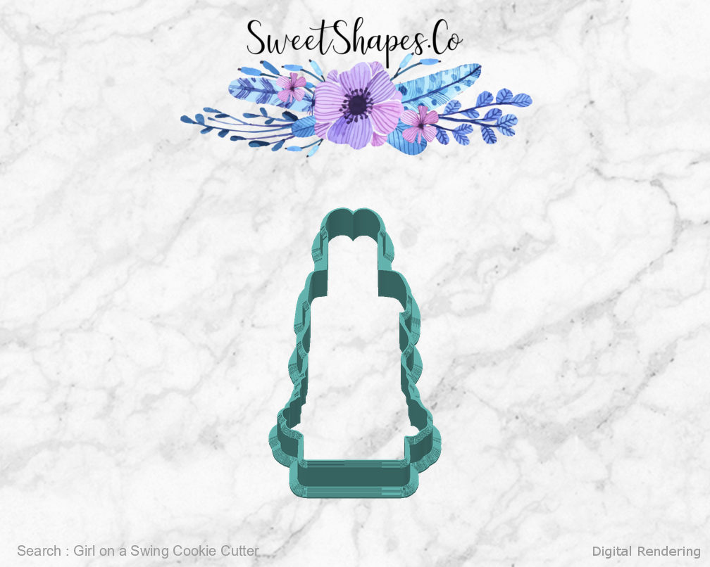 Girl on a Swing Cookie Cutter — back view