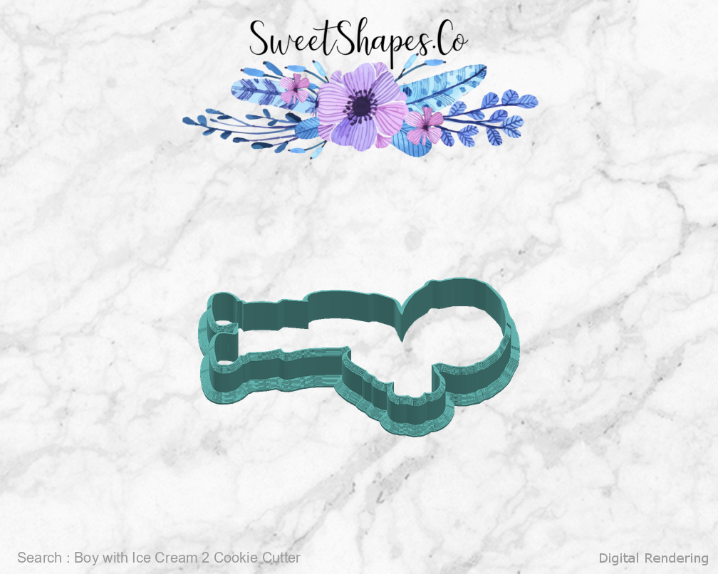 Boy with Ice Cream 2 Cookie Cutter — right view