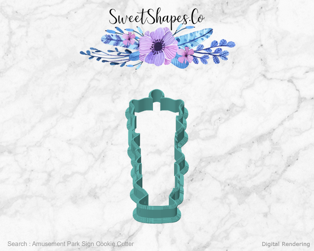 Amusement Park Sign Cookie Cutter — front view