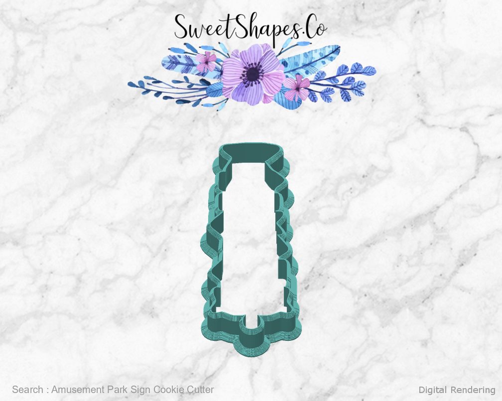 Amusement Park Sign Cookie Cutter — back view