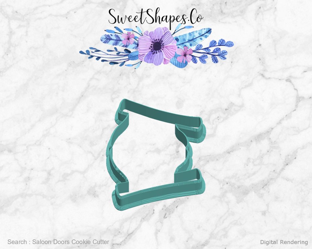 Saloon Doors Cookie Cutter — left view