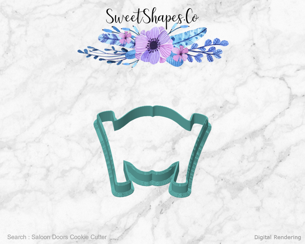 Saloon Doors Cookie Cutter — front view