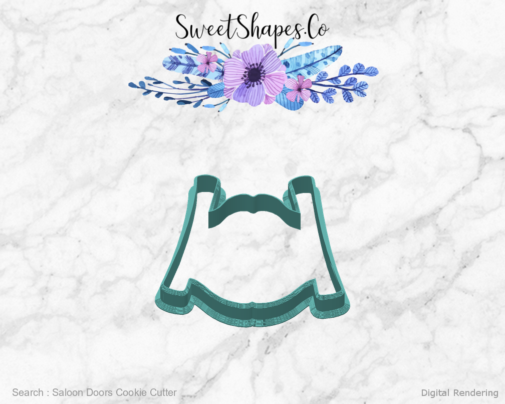 Saloon Doors Cookie Cutter — back view