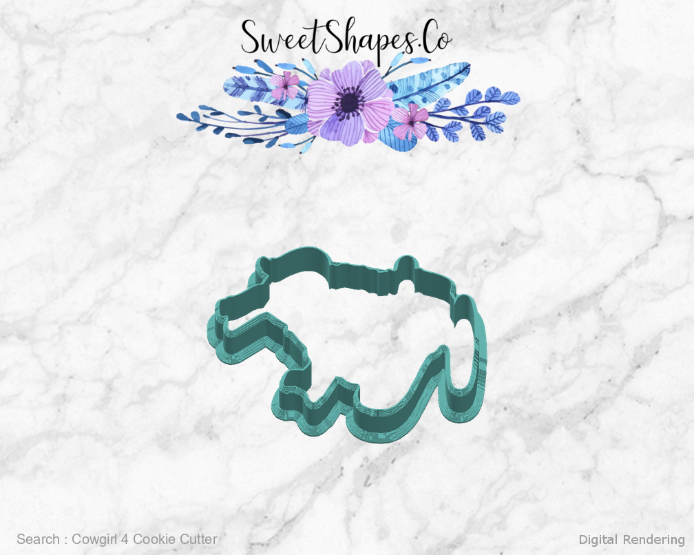 Cowgirl 4 Cookie Cutter — right view