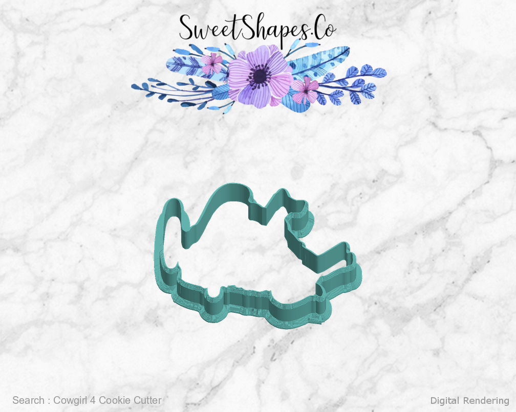 Cowgirl 4 Cookie Cutter — left view