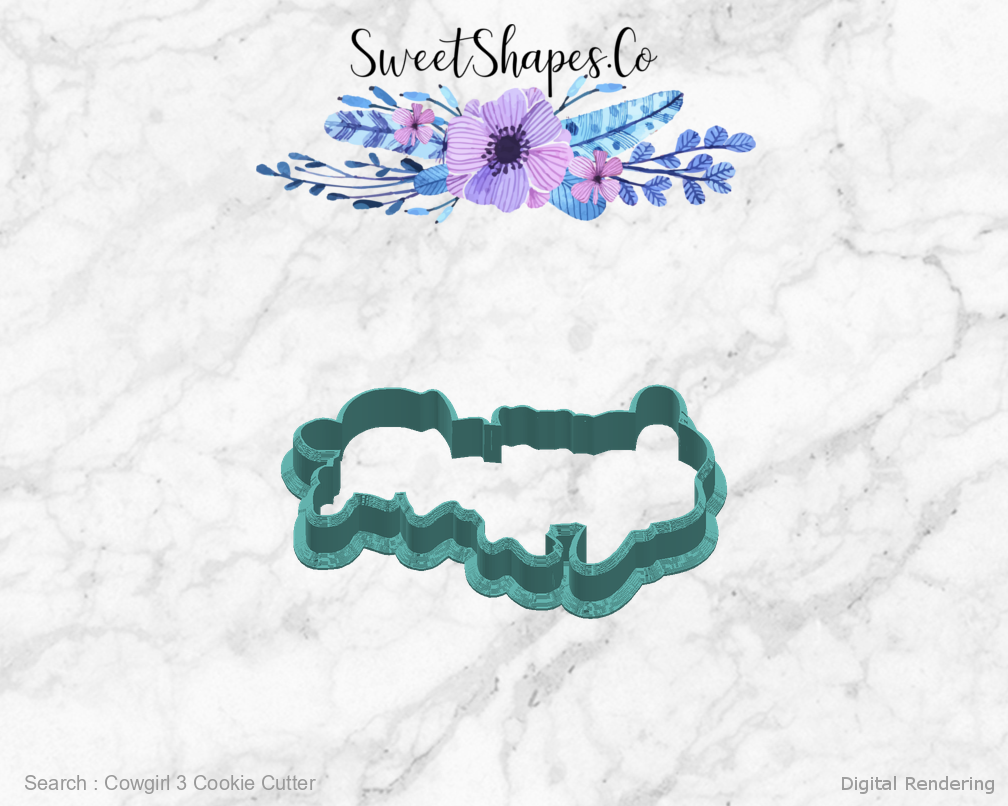 Cowgirl 3 Cookie Cutter — right view