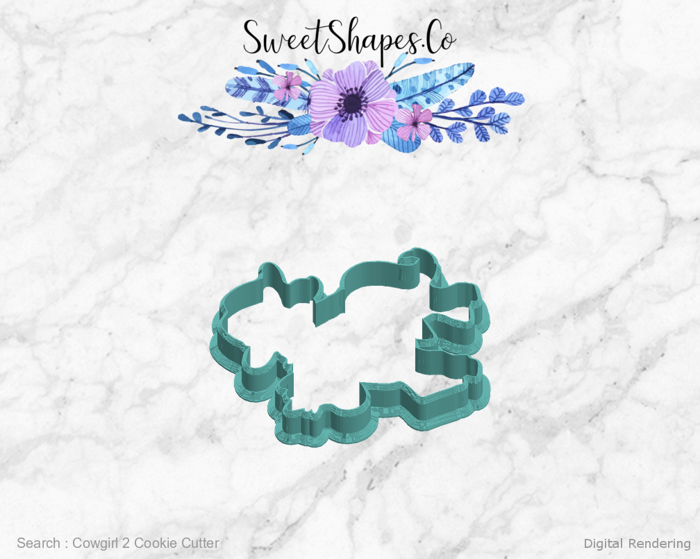 Cowgirl 2 Cookie Cutter — left view