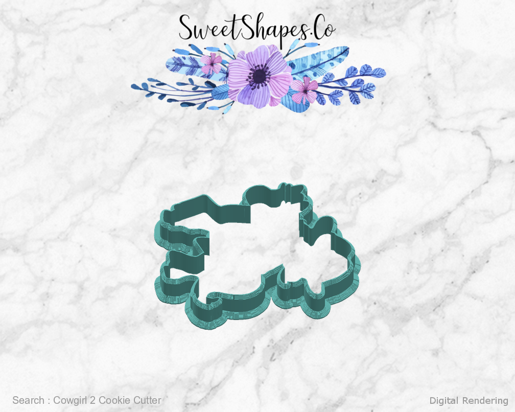 Cowgirl 2 Cookie Cutter — right view