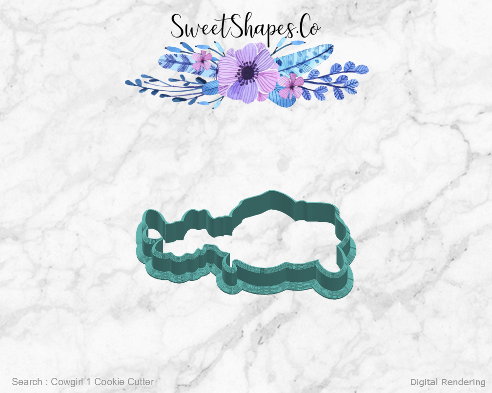 Cowgirl 1 Cookie Cutter — right view