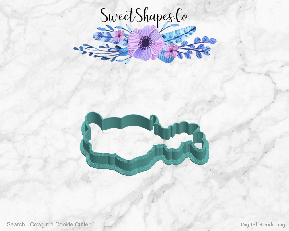 Cowgirl 1 Cookie Cutter — left view