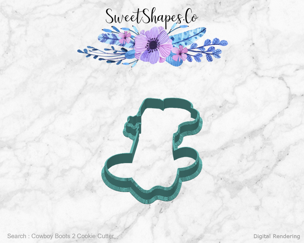 Cowboy Boots 2 Cookie Cutter — back view