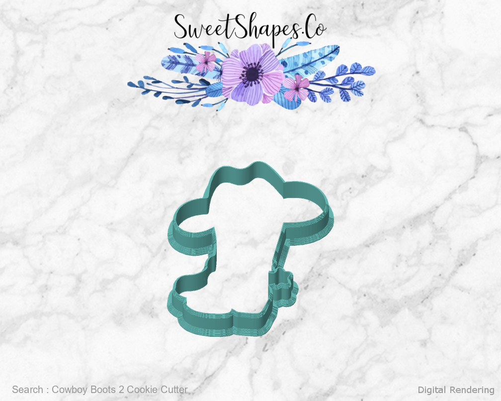 Cowboy Boots 2 Cookie Cutter — front view