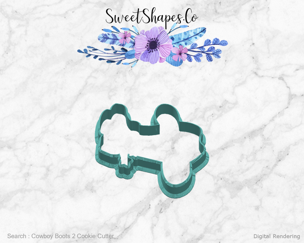 Cowboy Boots 2 Cookie Cutter — right view