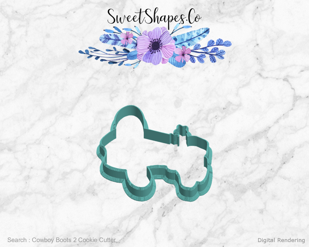 Cowboy Boots 2 Cookie Cutter — left view