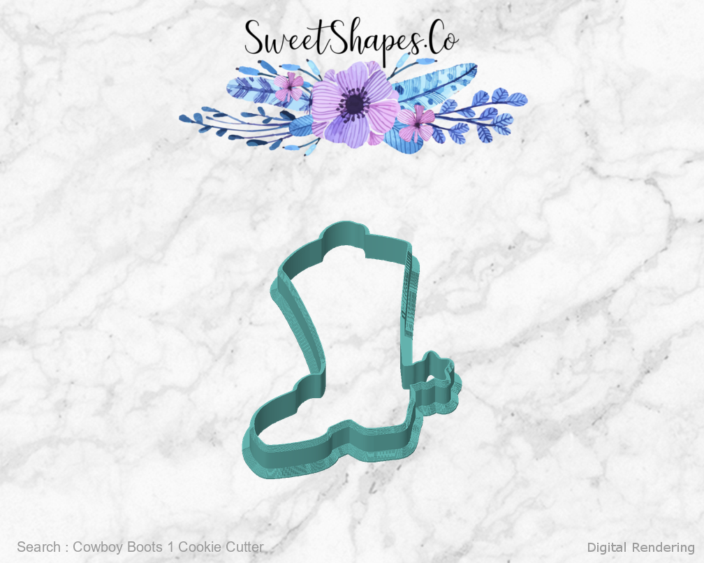 Cowboy Boots 1 Cookie Cutter — front view