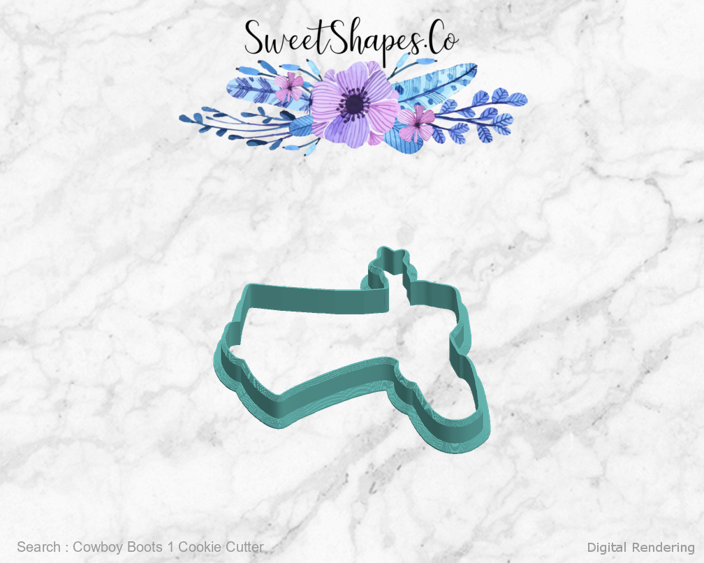 Cowboy Boots 1 Cookie Cutter — left view