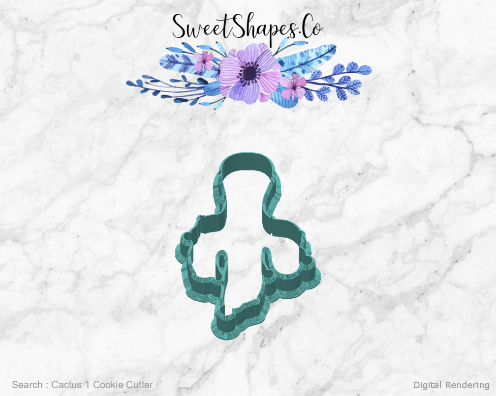 Cactus 1 Cookie Cutter — back view