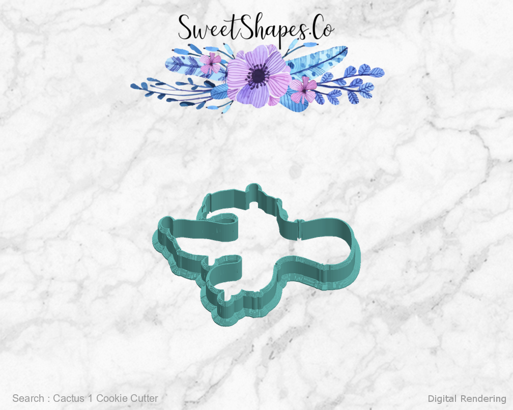 Cactus 1 Cookie Cutter — left view